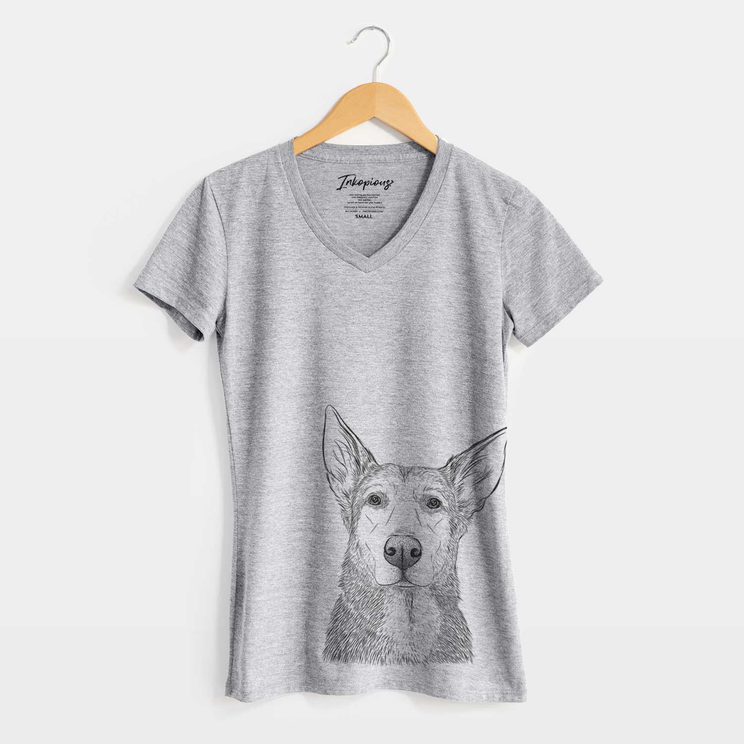 Bare Misty the German Shepherd Mix - Women's V-neck Shirt