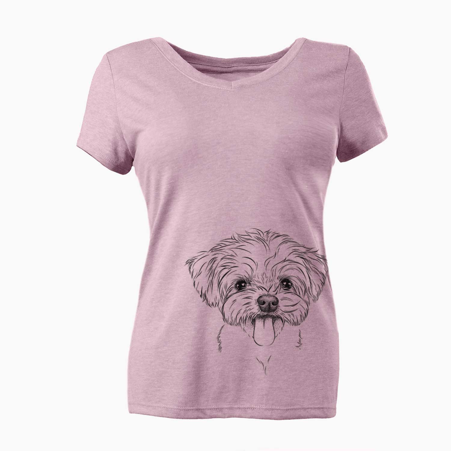 Bare Mochi the Maltese - Women's V-neck Shirt