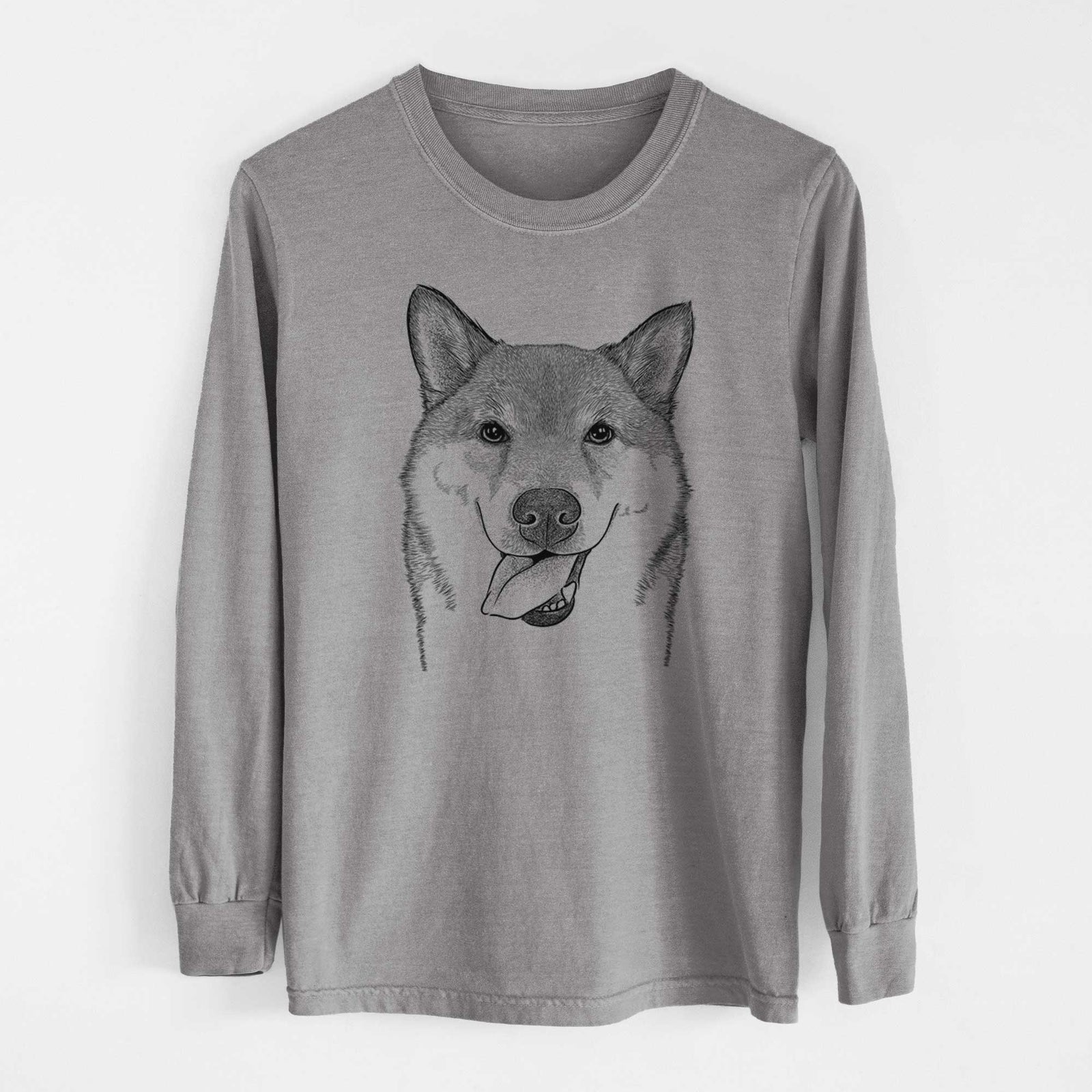 Bare Mothra the Shiba Inu - Heavyweight 100% Cotton Long Sleeve