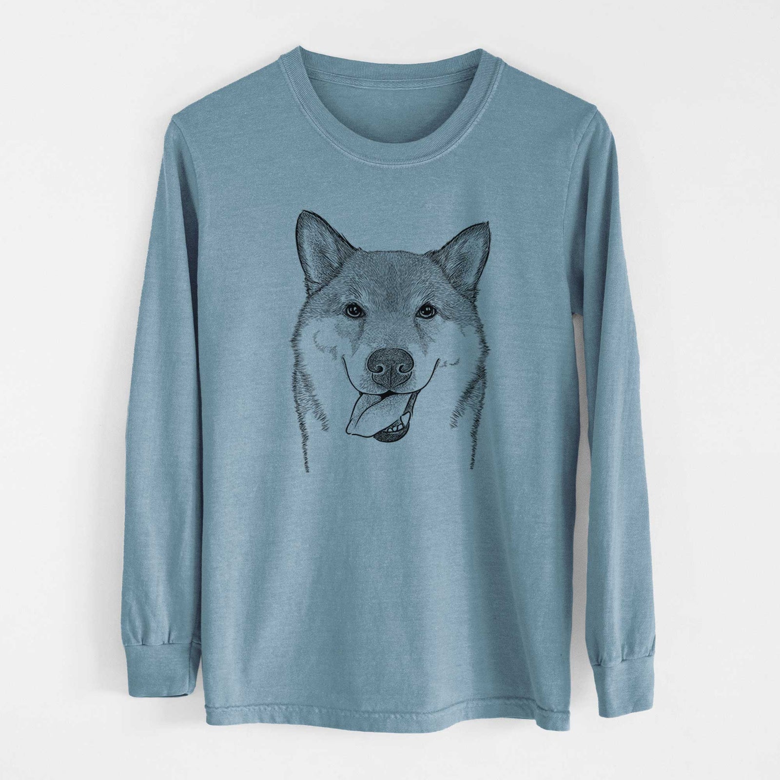 Bare Mothra the Shiba Inu - Heavyweight 100% Cotton Long Sleeve
