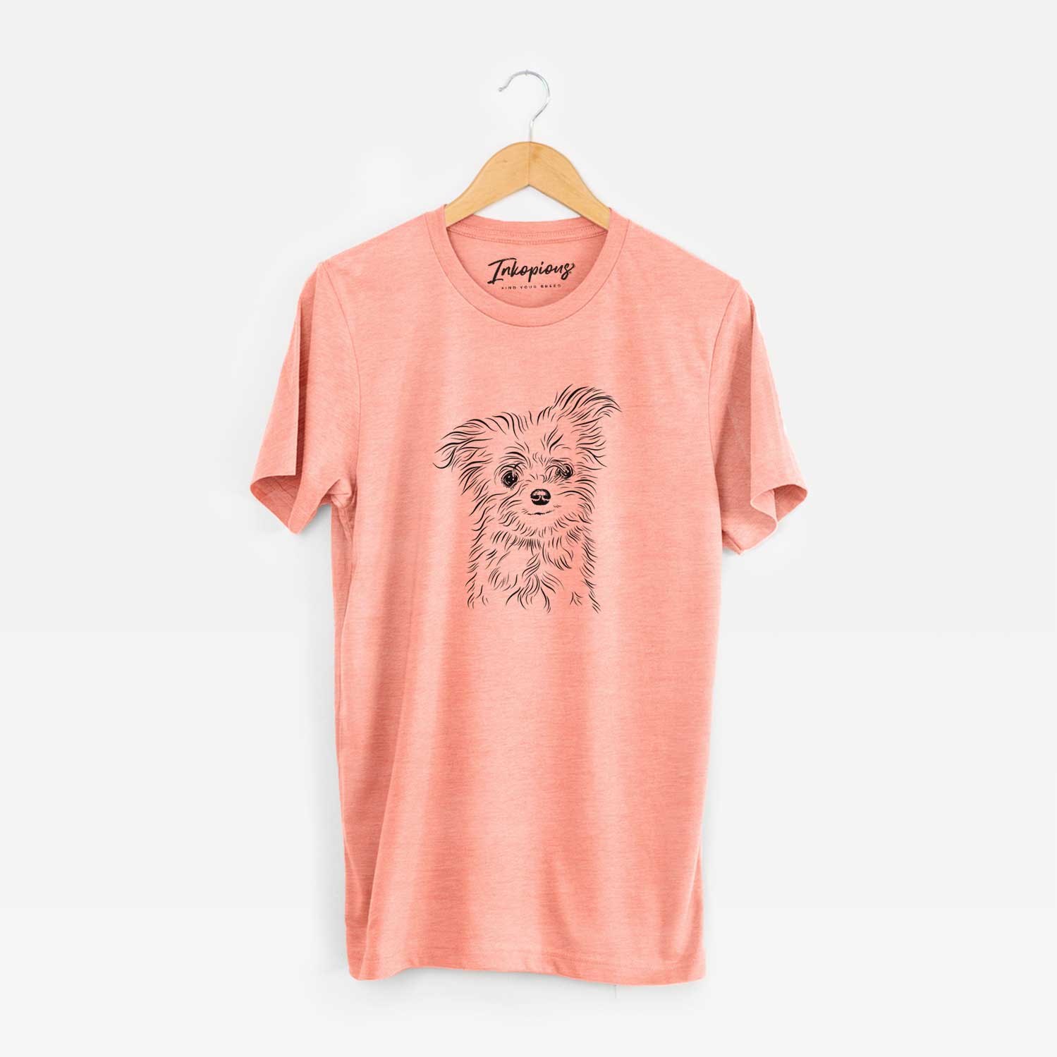 Hand-drawn sketch of Mr. Gucci Poochi the Maltese on a Sunset Unisex crewneck