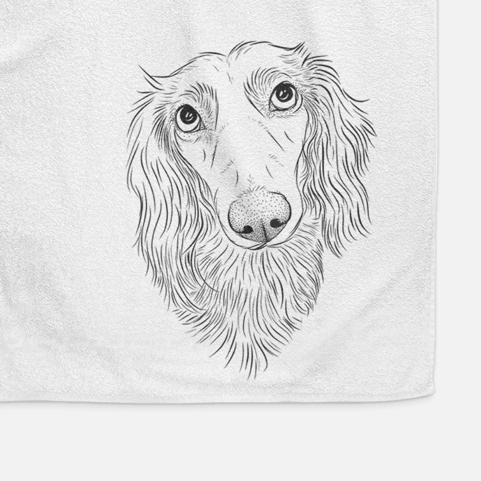 Mr. Rusty the Long Haired Dachshund Decorative Hand Towel