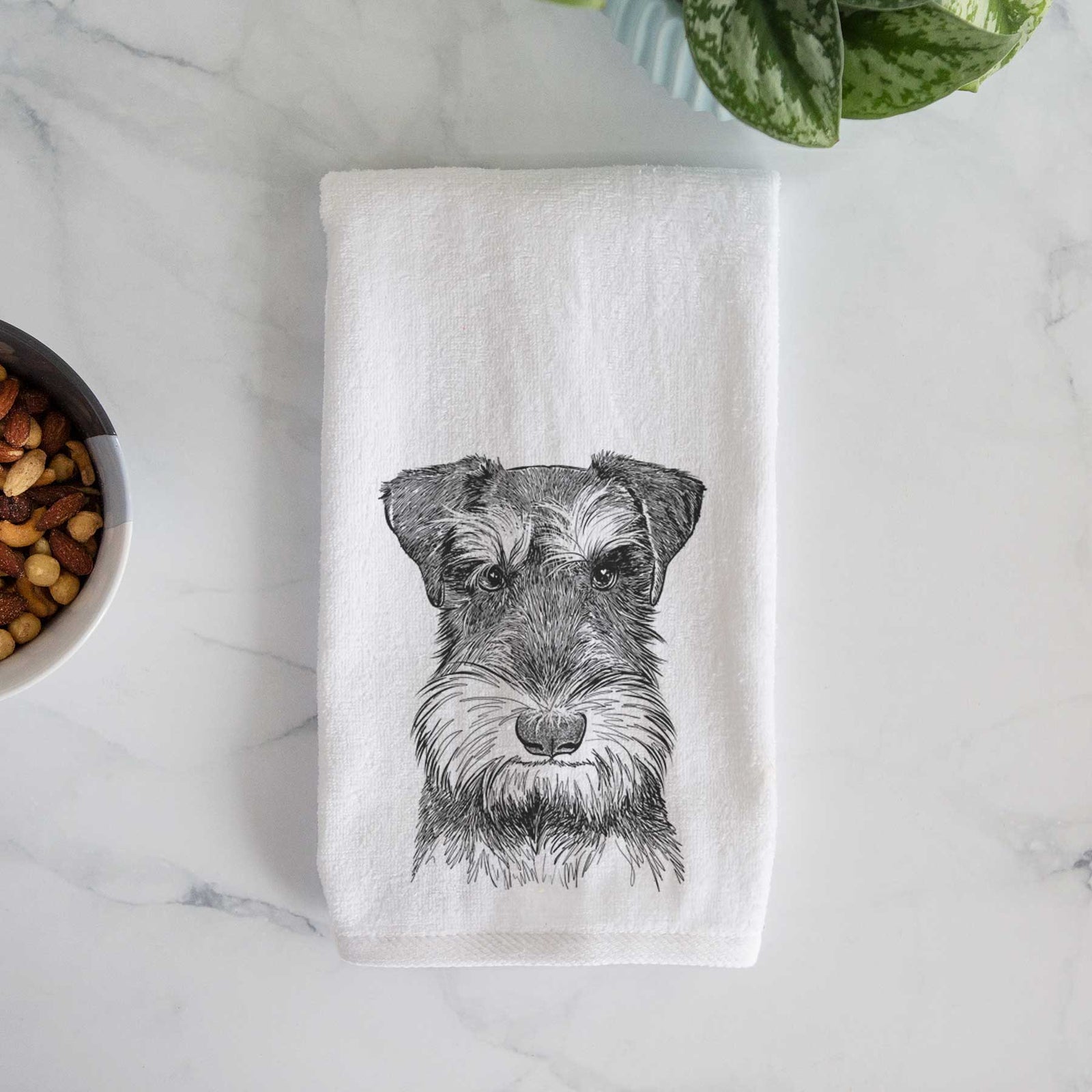 Murphy the Mini Schnauzer Decorative Hand Towel
