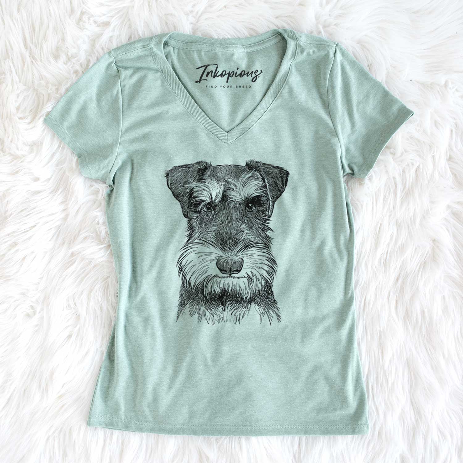 Bare Murphy the Mini Schnauzer - Women's V-neck Shirt