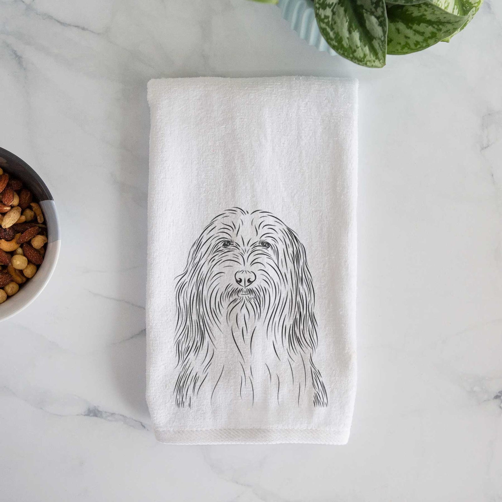 Murray the Bearded Collie Decorative Hand Towel