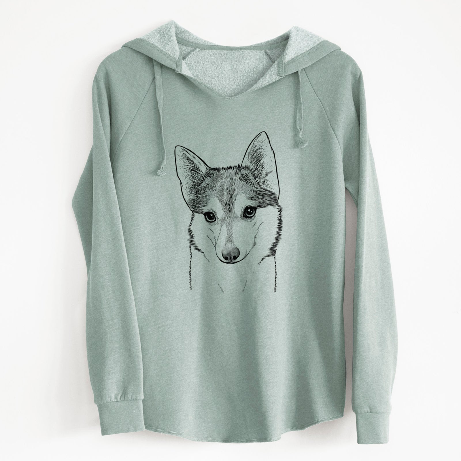 Bare Nami the Alaskan Klee Kai - Cali Wave Hooded Sweatshirt