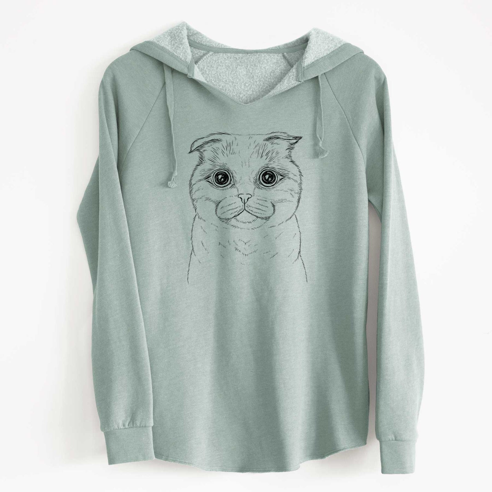 Bare Neko the Scottish Fold Cat - Cali Wave Hooded Sweatshirt