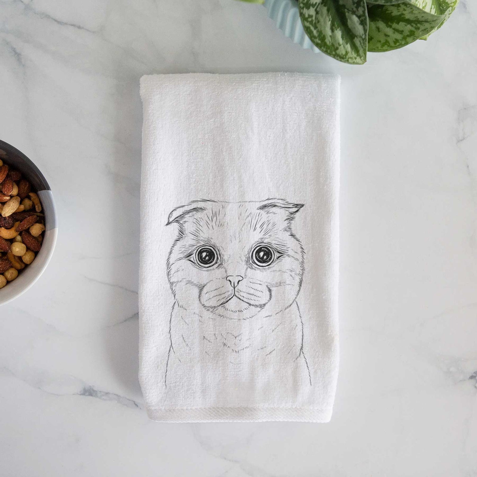 Neko the Scottish Fold Cat Decorative Hand Towel