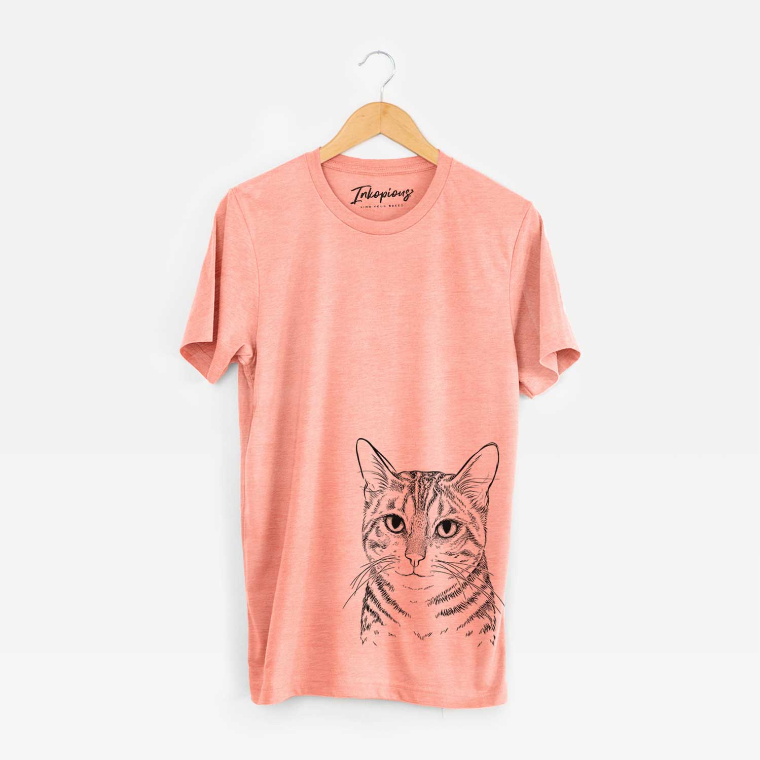 Hand-drawn sketch of Nell the Tabby Cat on a Sunset Unisex crewneck