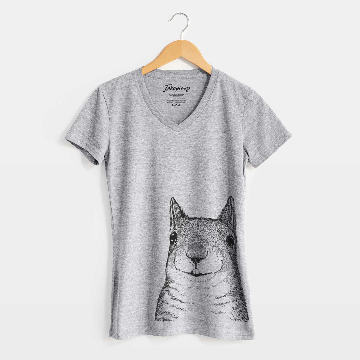 Bare Nibbles the Squirrel - Women's V-neck Shirt