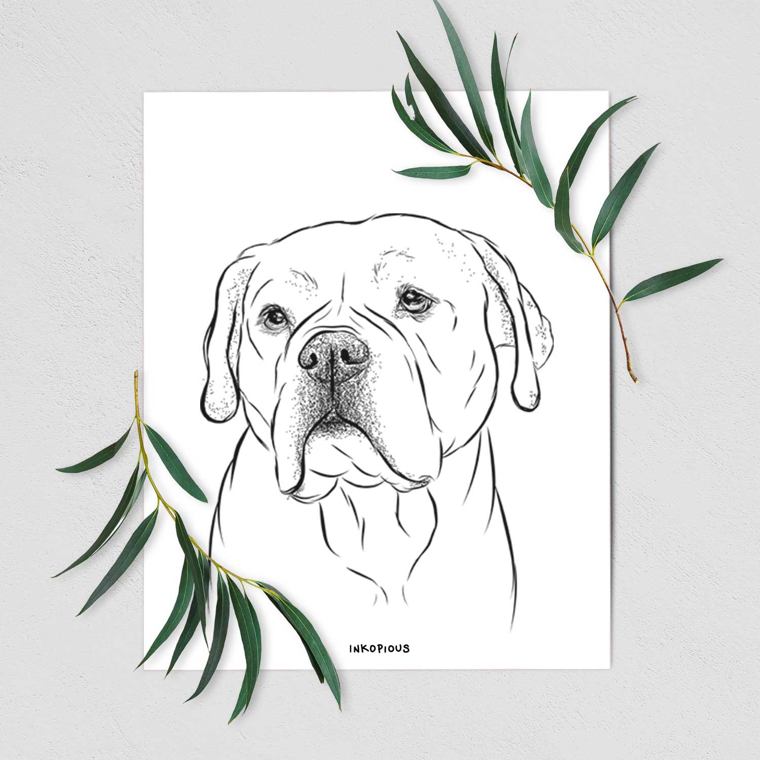 Nora the American Bulldog Mix Art Print
