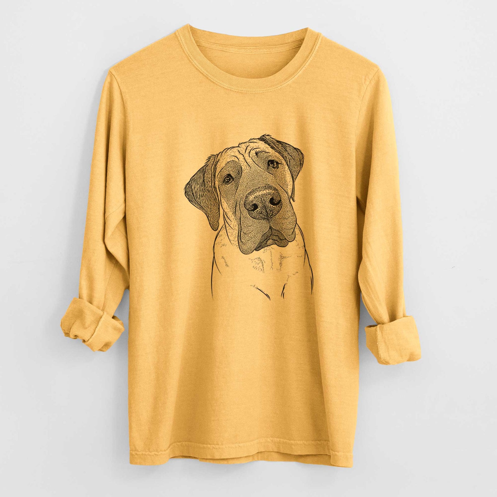 Bare Nutterbutter the English Mastiff - Heavyweight 100% Cotton Long Sleeve