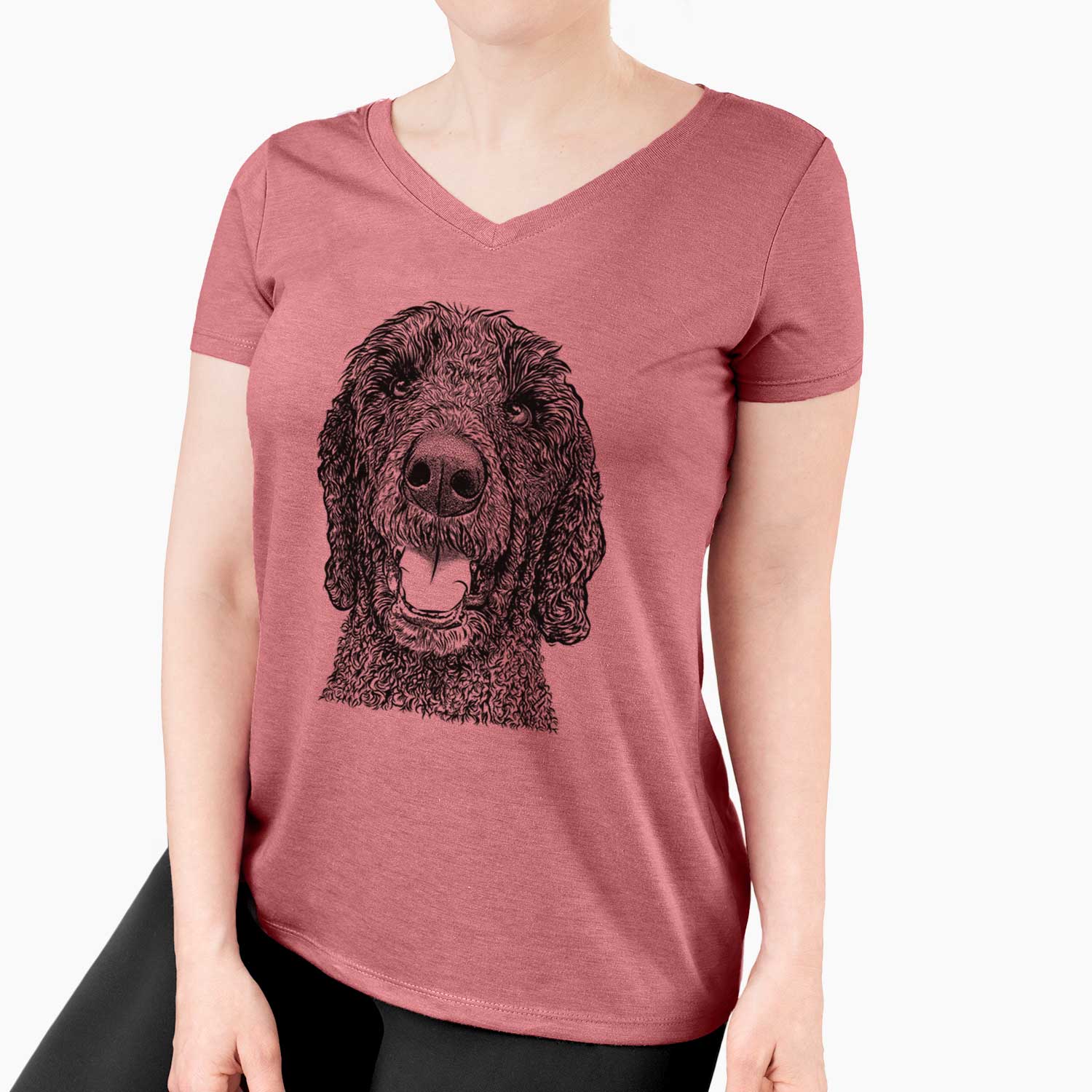Bare Obi James the Goldendoodle - Women's V-neck Shirt