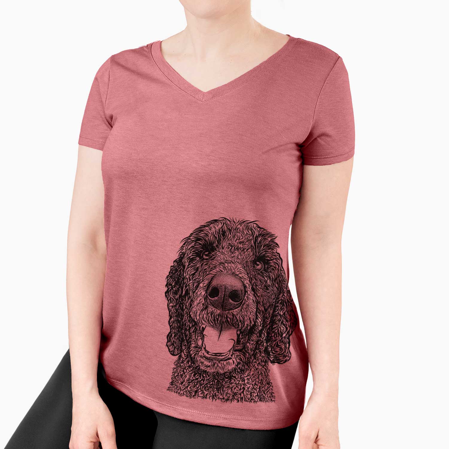 Bare Obi James the Goldendoodle - Women's V-neck Shirt