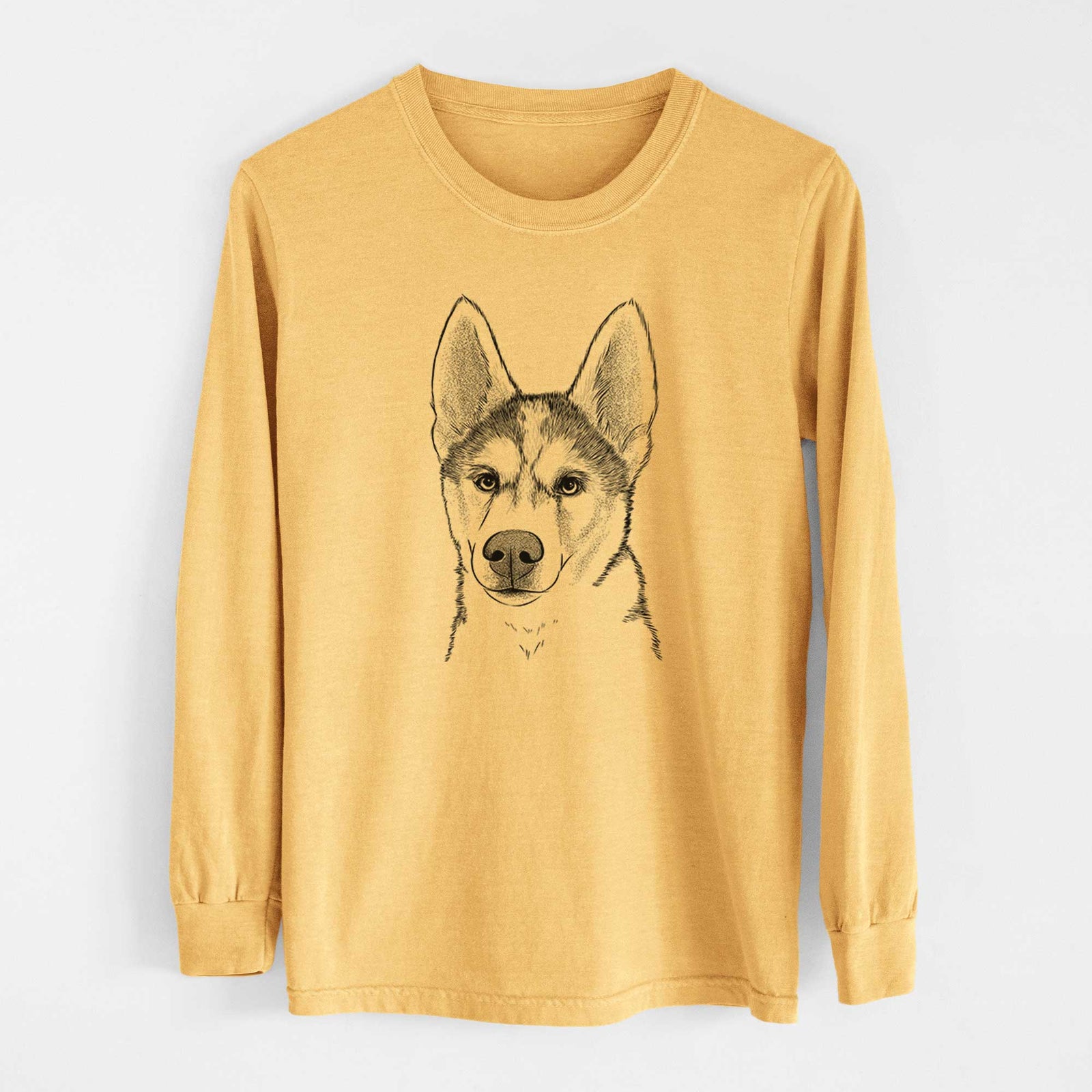 Bare Odin the Siberian Husky - Heavyweight 100% Cotton Long Sleeve