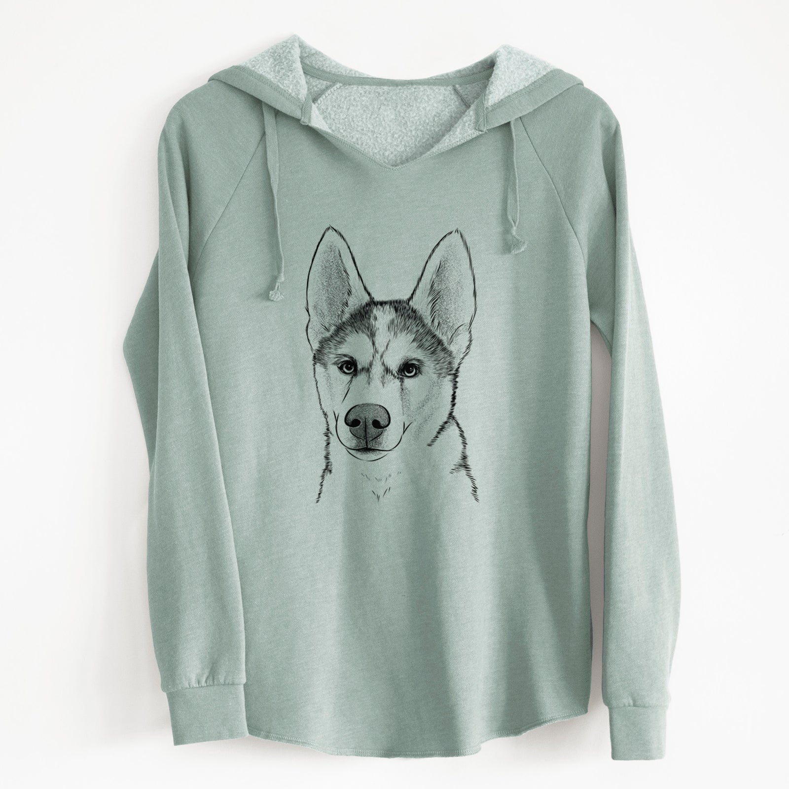 Bare Odin the Siberian Husky - Cali Wave Hooded Sweatshirt