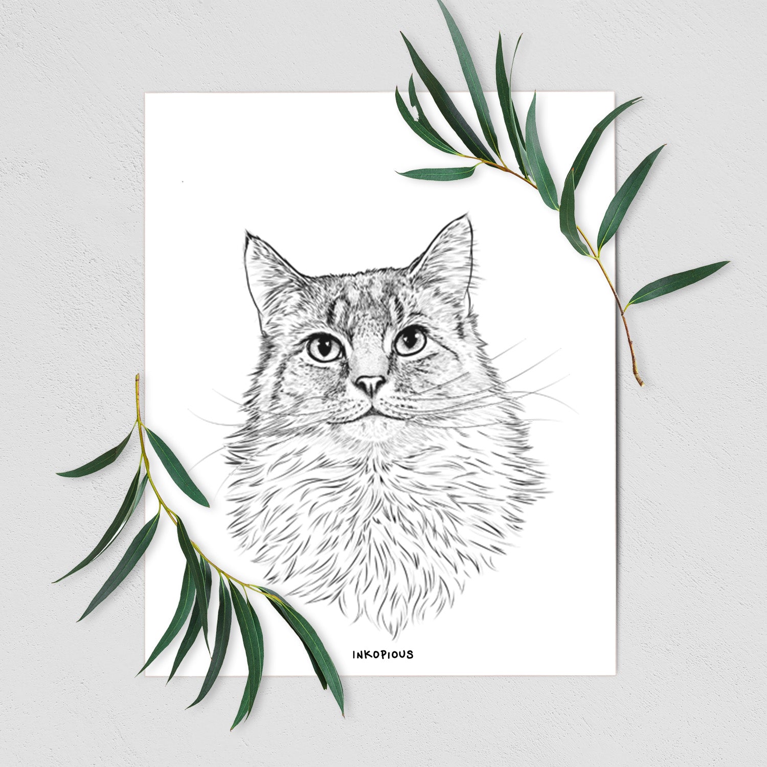 Olive the Cat Art Print