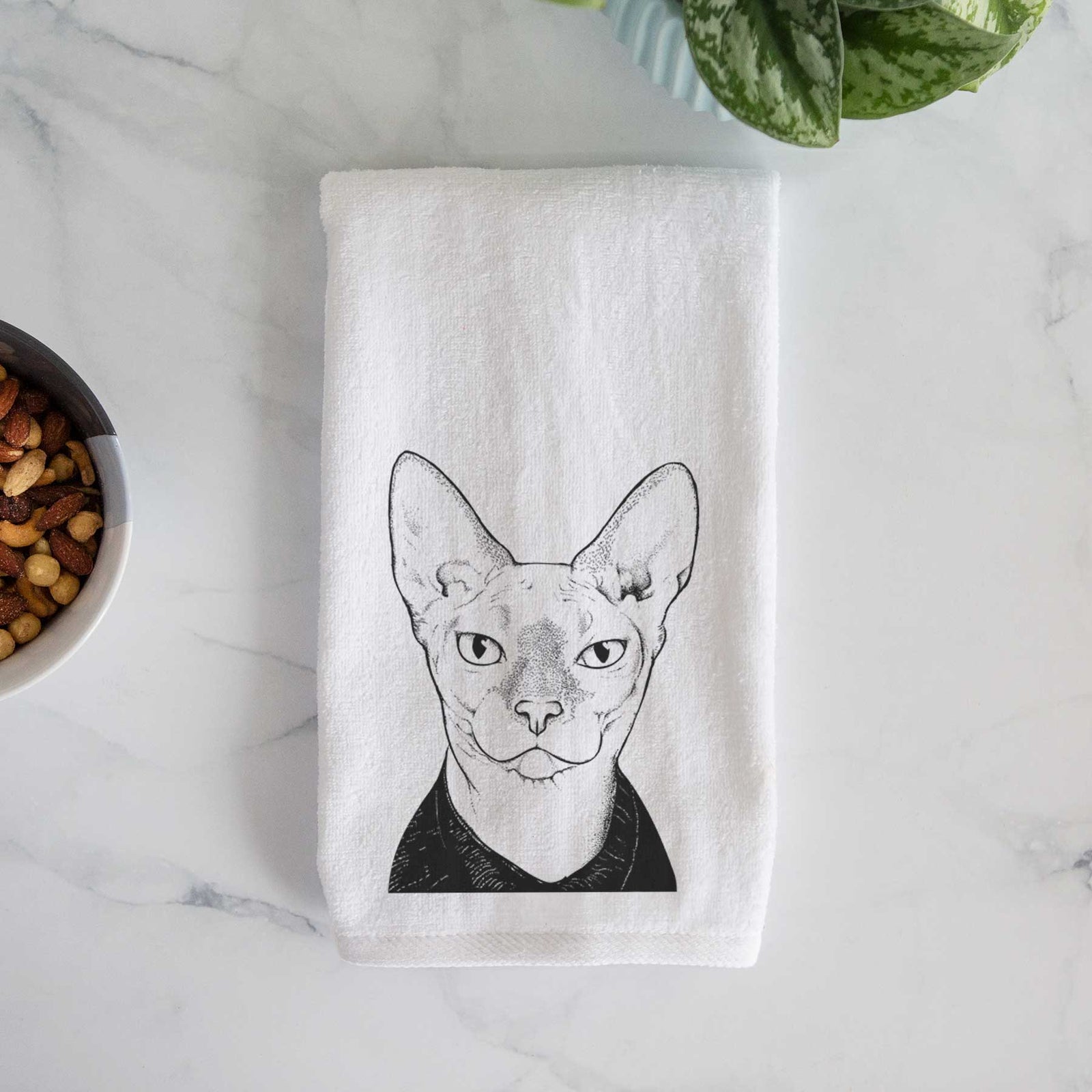 Oliver Watson the Sphynx Cat Decorative Hand Towel