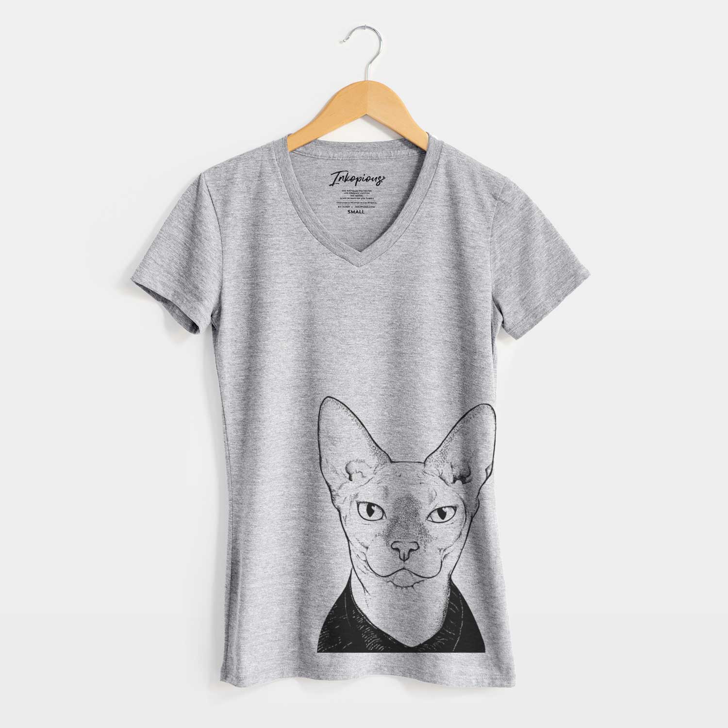 Bare Oliver Watson the Sphynx Cat - Women's V-neck Shirt