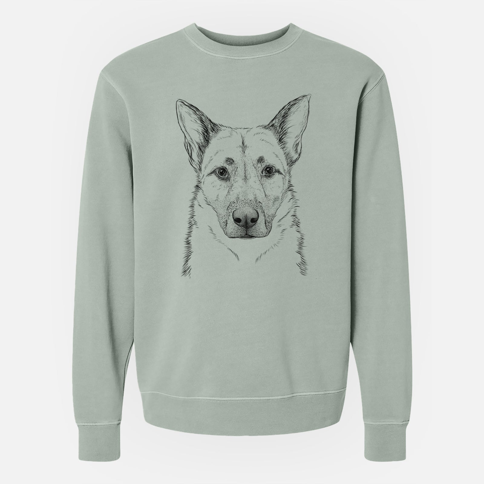Bare Oliverno the German Shepherd - Unisex Pigment Dyed Crew Sweatshirt