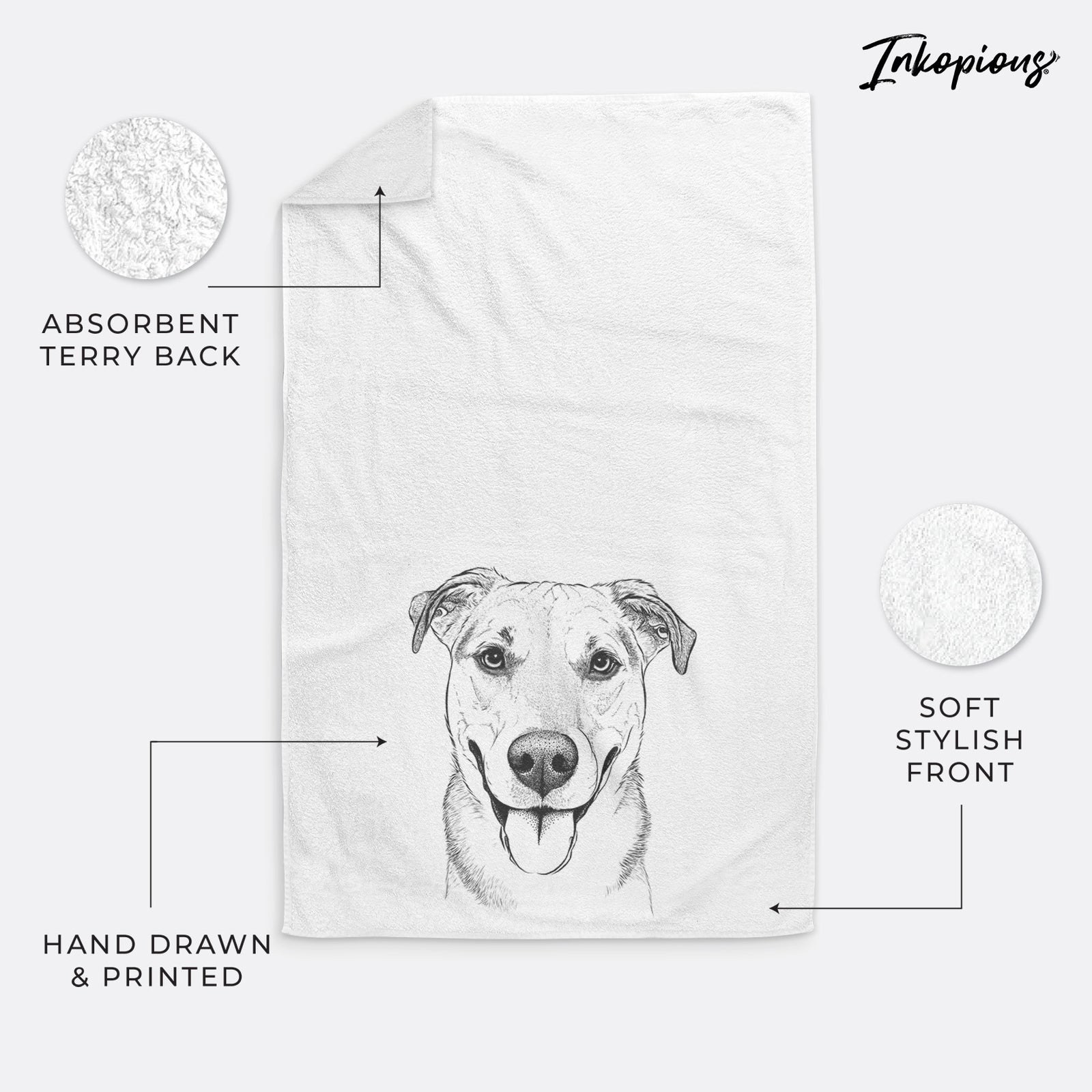 Padre the Pitbull Mix Decorative Hand Towel