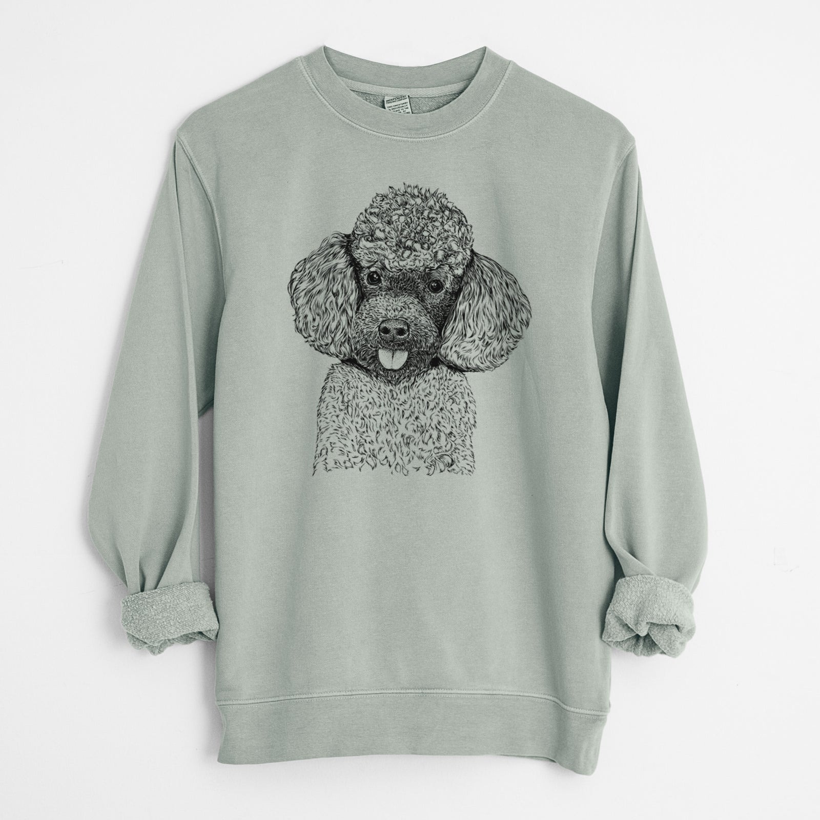 Bare George the Toy Poodle - Unisex Pigment Dyed Crew Sweatshirt