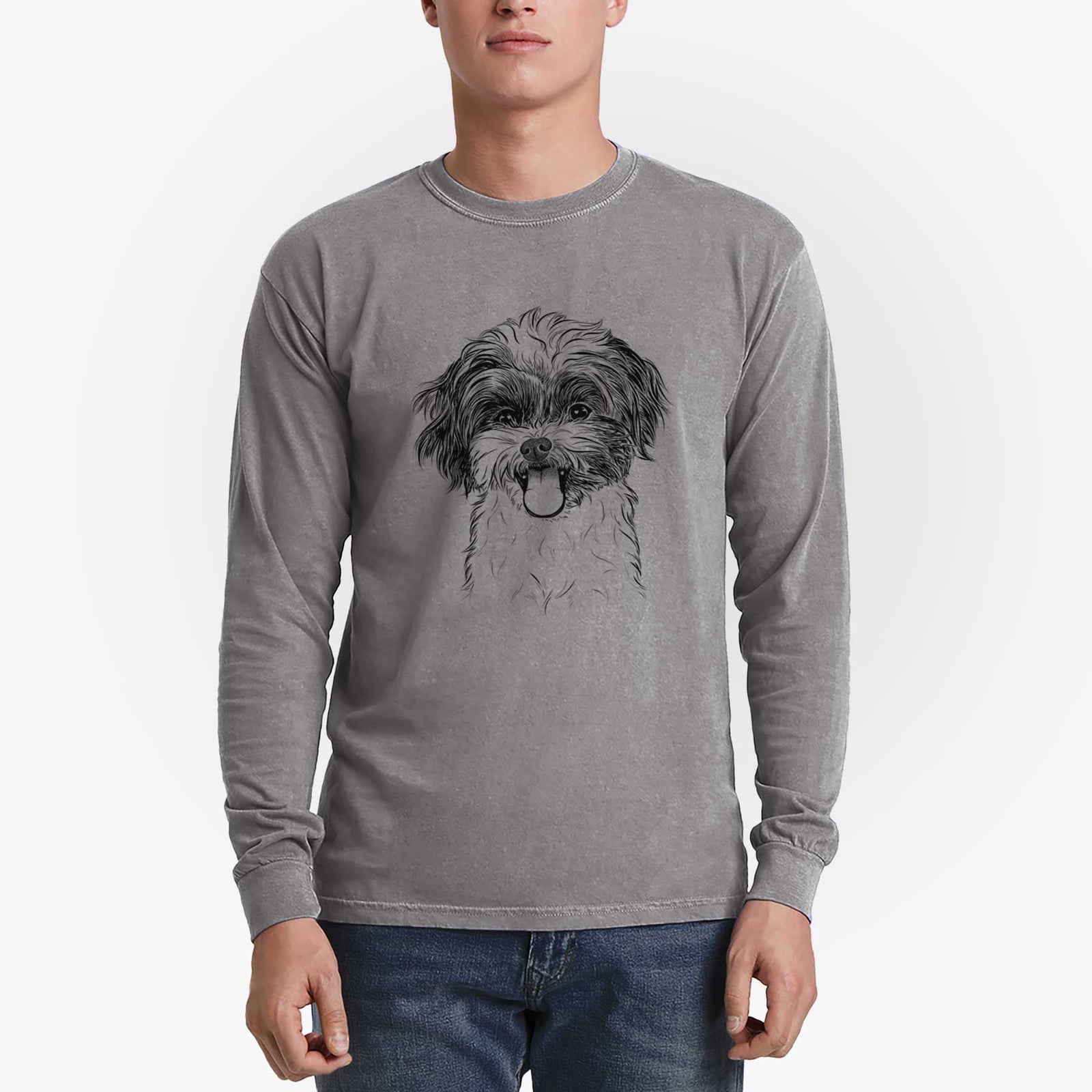 Bare Pepper the Shihpoo - Heavyweight 100% Cotton Long Sleeve