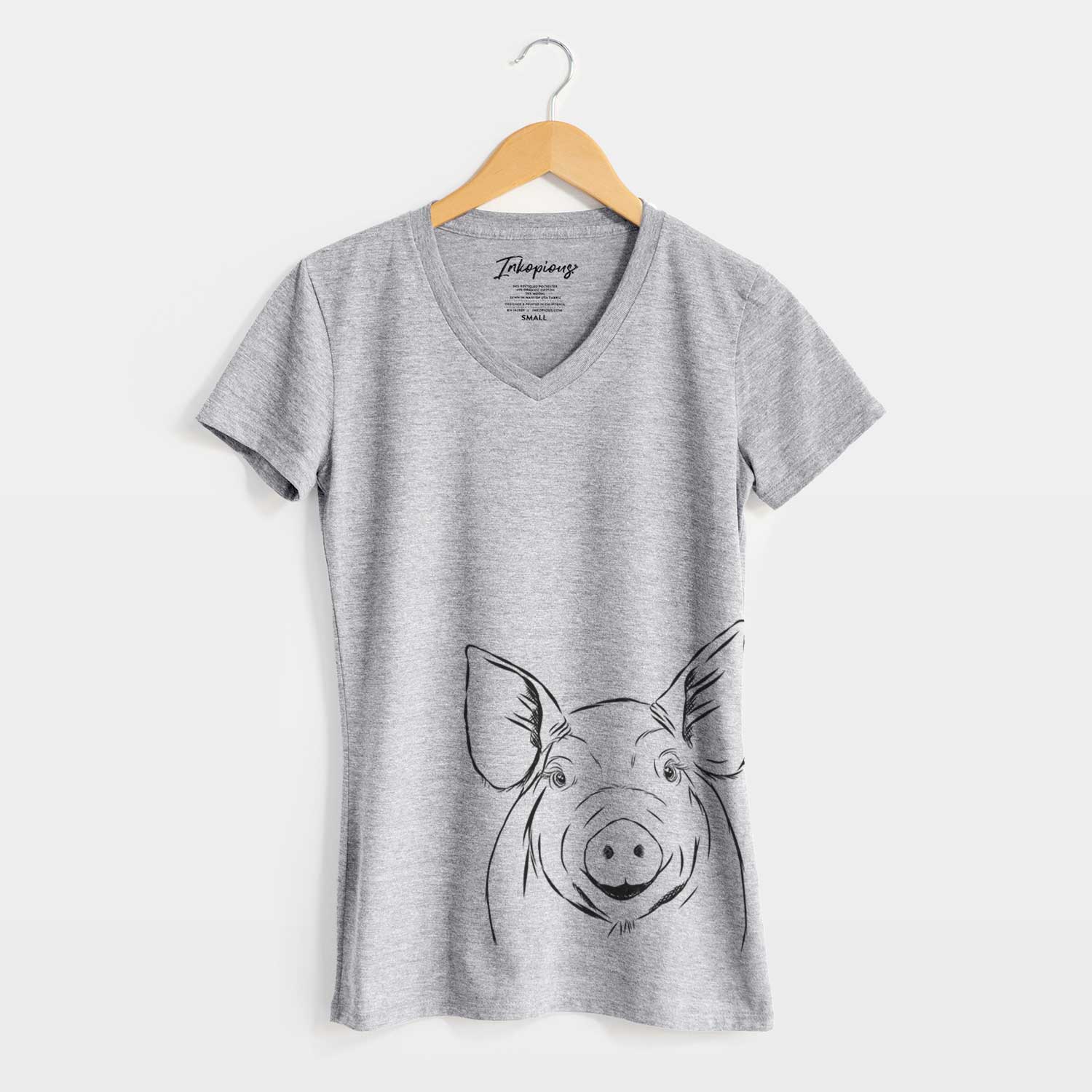 Bare Perry the Pig - Women's V-neck Shirt