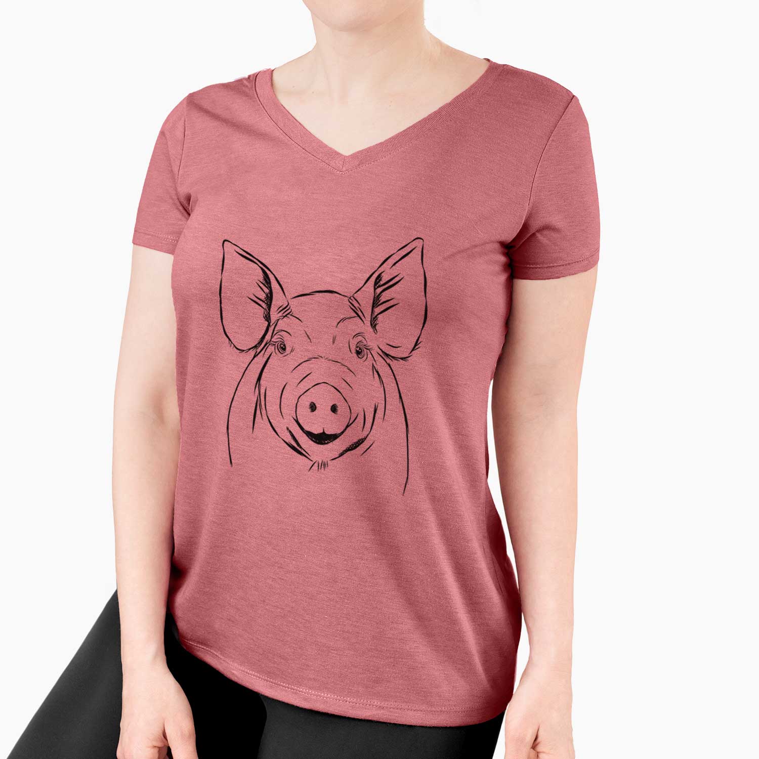 Bare Perry the Pig - Women's V-neck Shirt