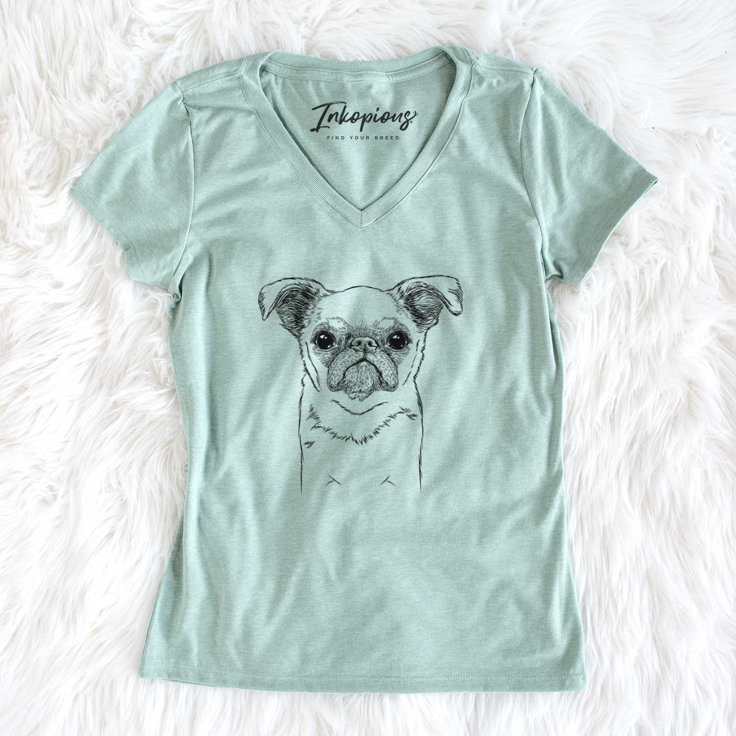 Bare Petit Penny the Brussels Griffon - Women's V-neck Shirt