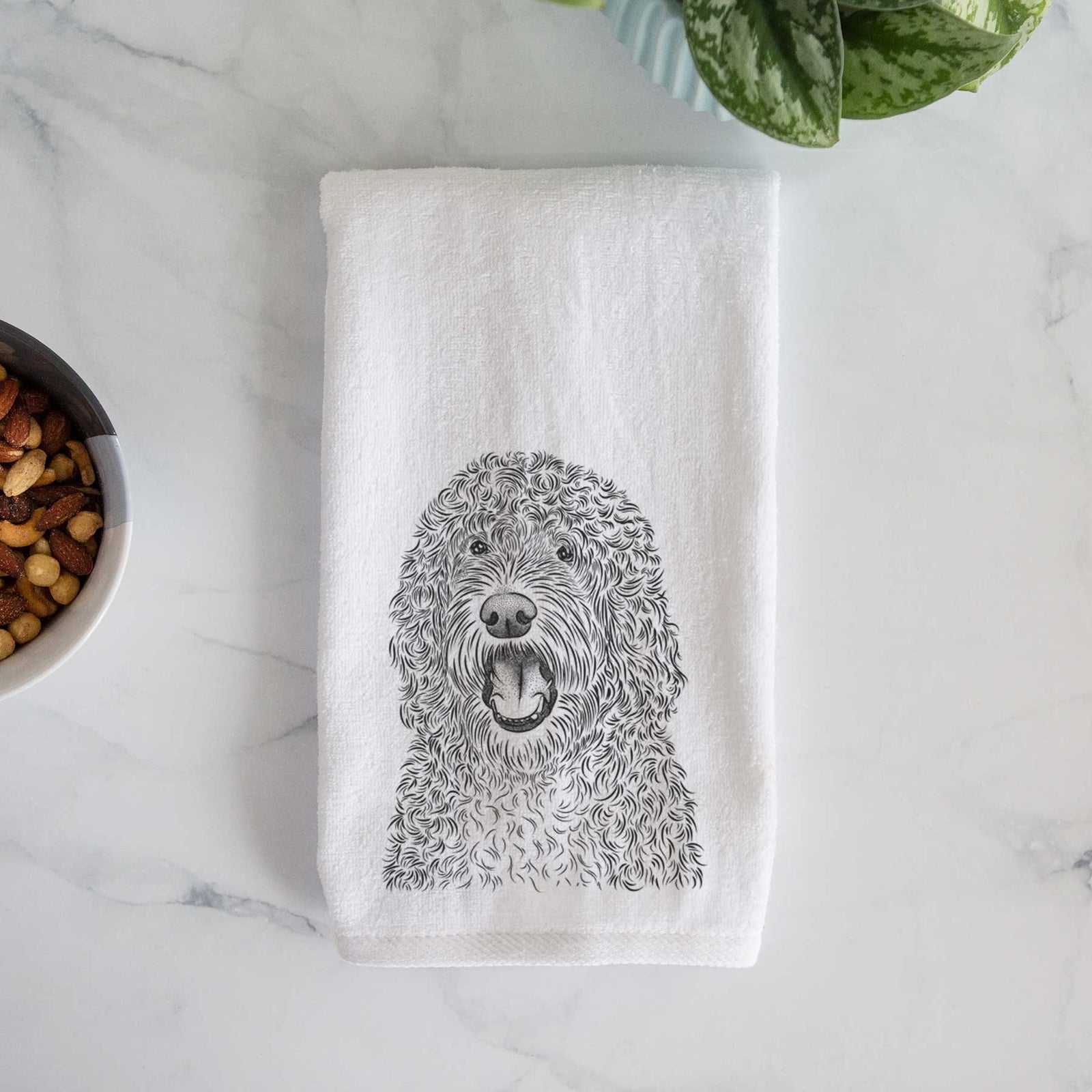 Phillip the Portuguese Water Dog Decorative Hand Towel