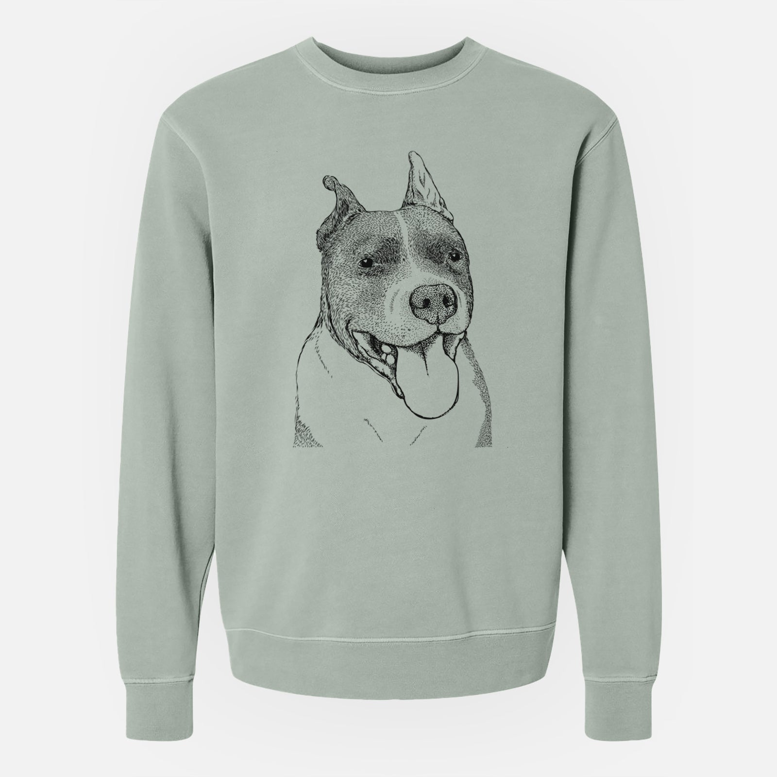 Bare Piggy the American Staffordshire Terrier - Unisex Pigment Dyed Crew Sweatshirt