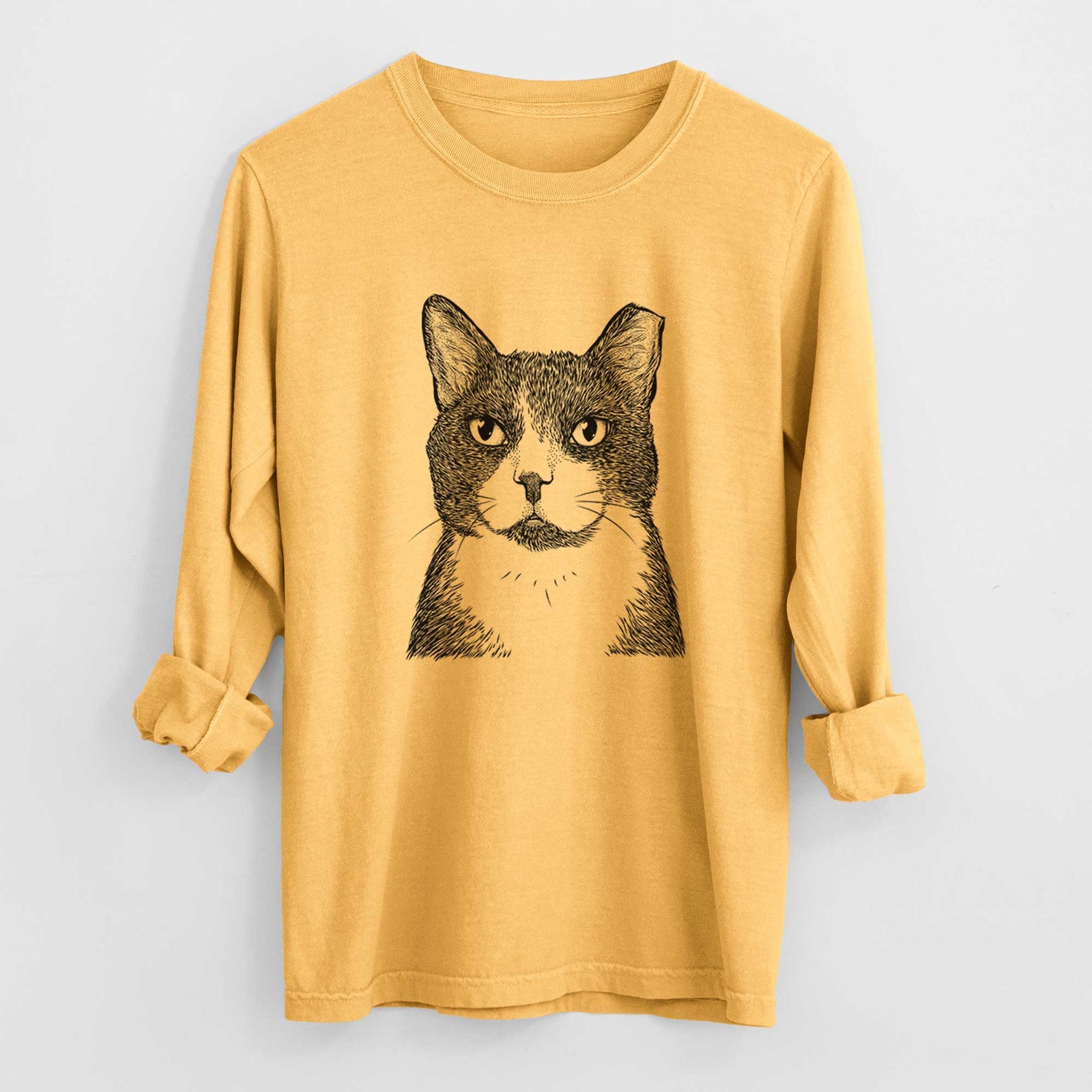 Bare Pinky the Tuxedo Cat - Heavyweight 100% Cotton Long Sleeve