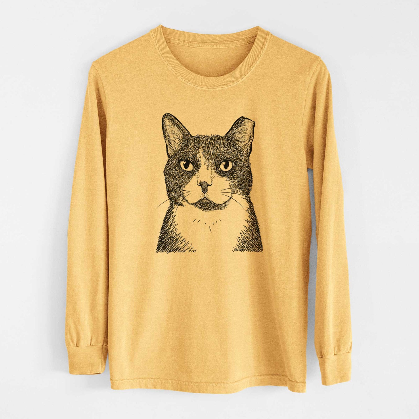 Bare Pinky the Tuxedo Cat - Heavyweight 100% Cotton Long Sleeve