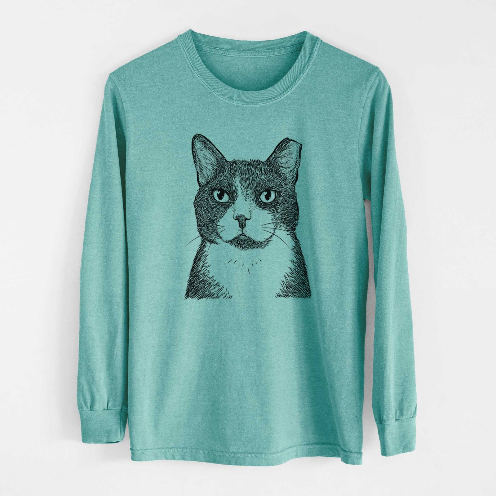 Bare Pinky the Tuxedo Cat - Heavyweight 100% Cotton Long Sleeve