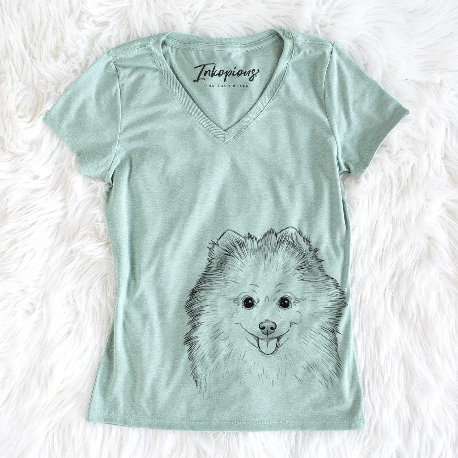 Bare Piper Jo the Pomeranian - Women's V-neck Shirt