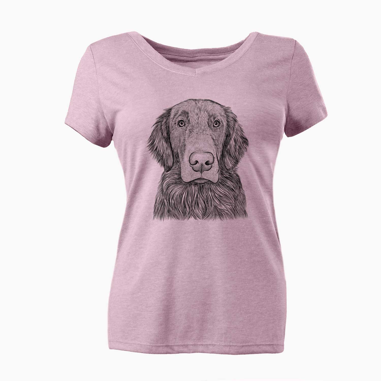 Bare Pippin the Flat Coated Retriever - Women's V-neck Shirt