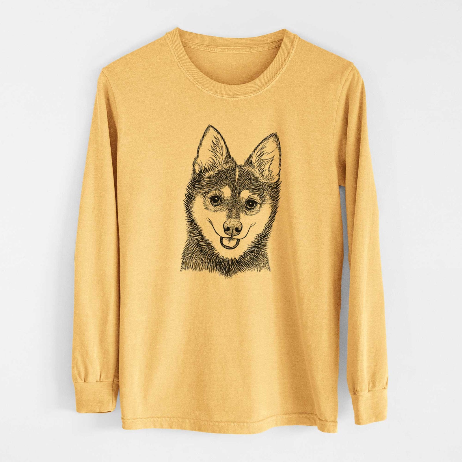 Bare Posey the Alaskan Klee Kai - Heavyweight 100% Cotton Long Sleeve
