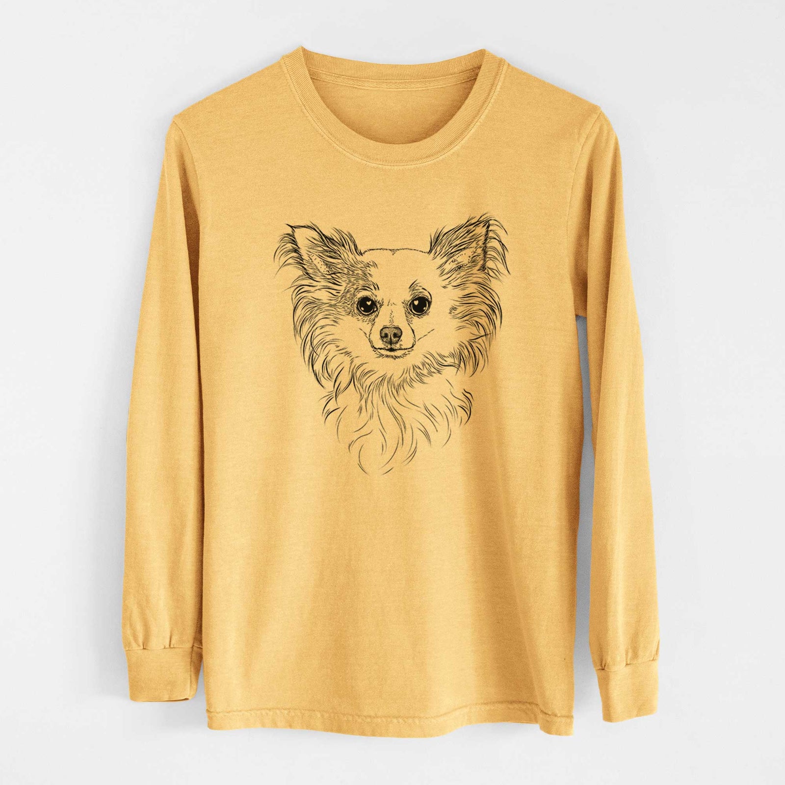 Bare Princess Ava the Long Haired Chihuahua - Heavyweight 100% Cotton Long Sleeve