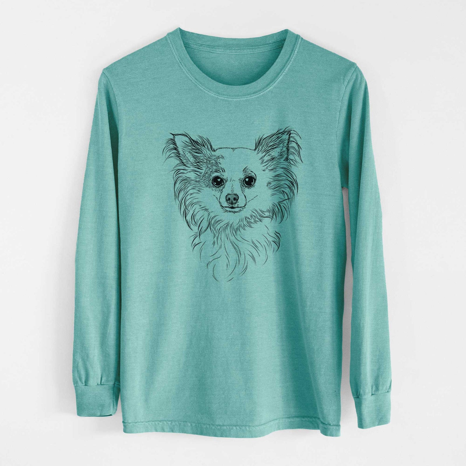 Bare Princess Ava the Long Haired Chihuahua - Heavyweight 100% Cotton Long Sleeve