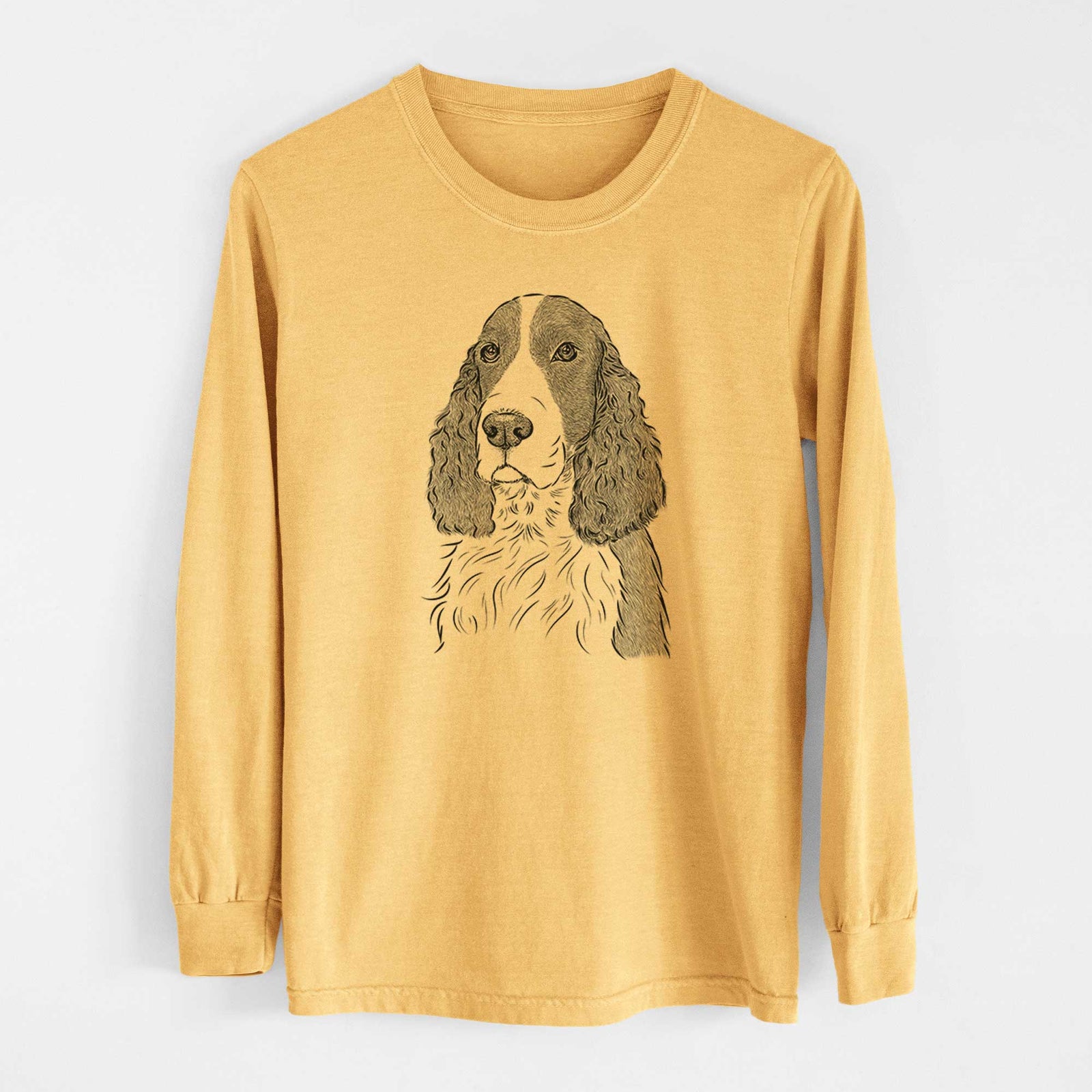 Bare Quincy the English Springer Spaniel - Heavyweight 100% Cotton Long Sleeve
