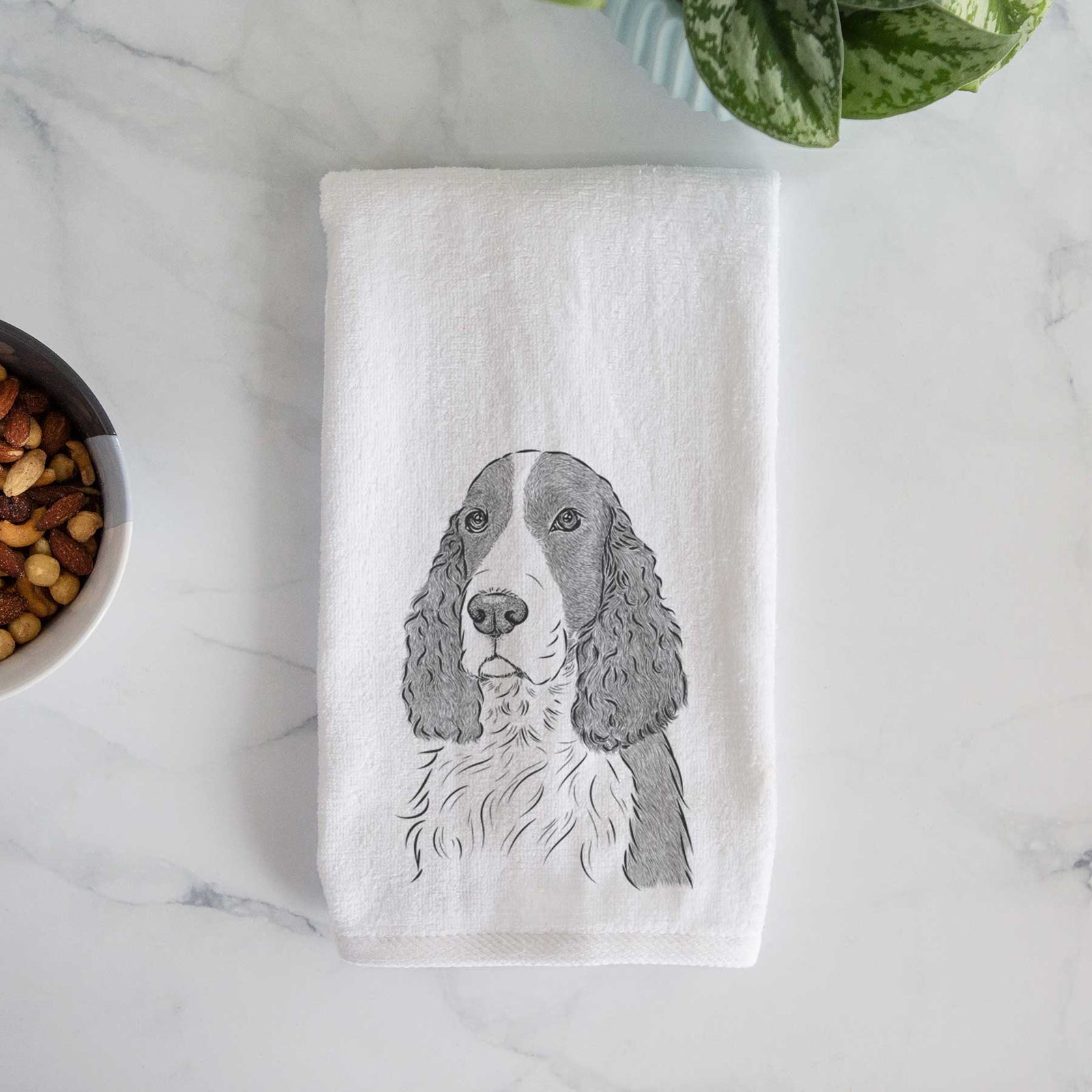 Quincy the English Springer Spaniel Decorative Hand Towel
