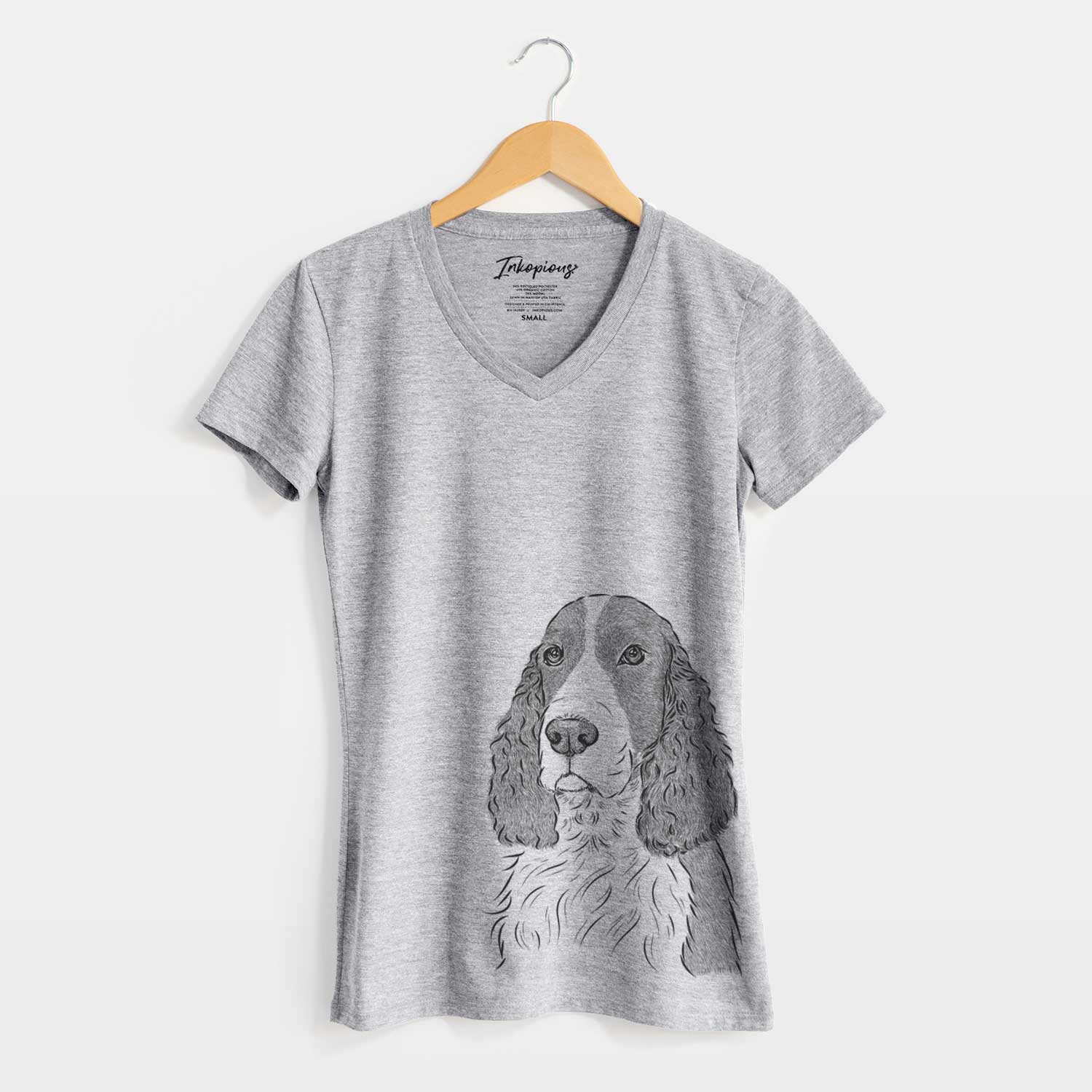 Bare Quincy the English Springer Spaniel - Women's V-neck Shirt
