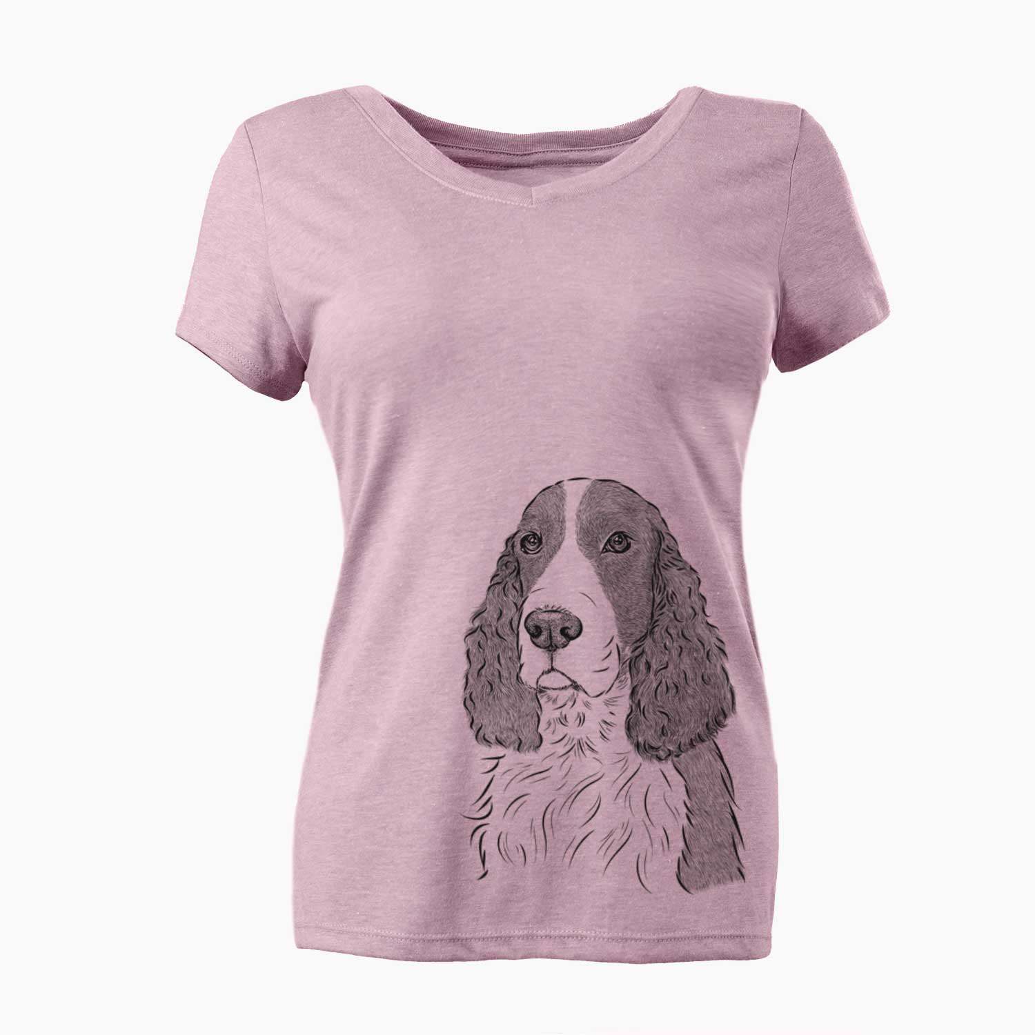 Bare Quincy the English Springer Spaniel - Women's V-neck Shirt