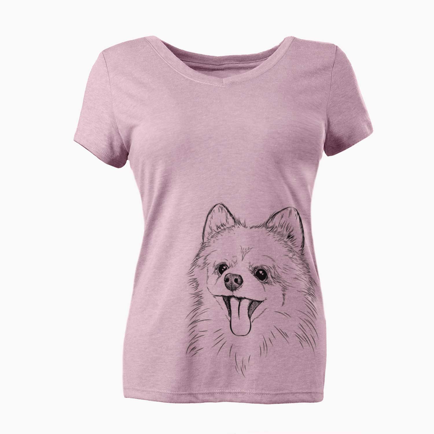 Bare Quinn the Pomeranian - Women's V-neck Shirt