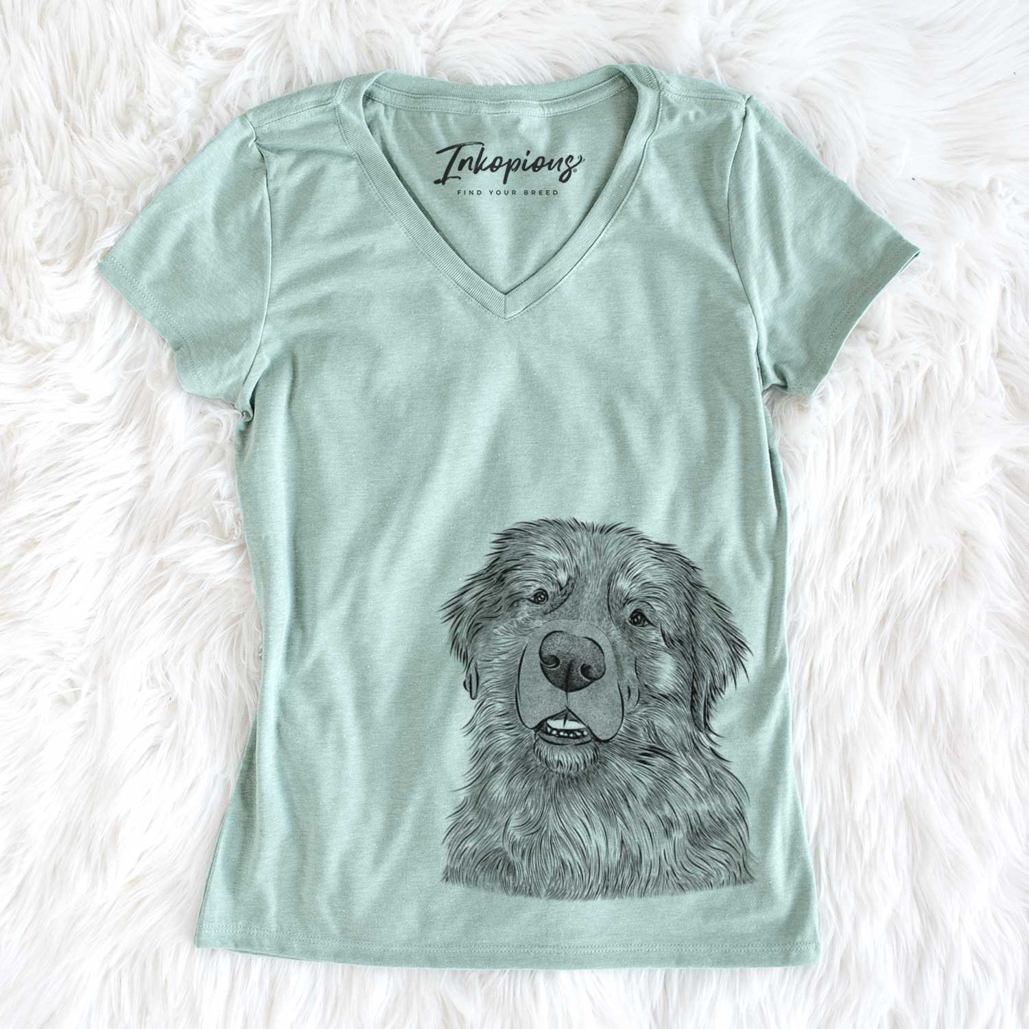 Bare Ralph the Leonberger - Women's V-neck Shirt