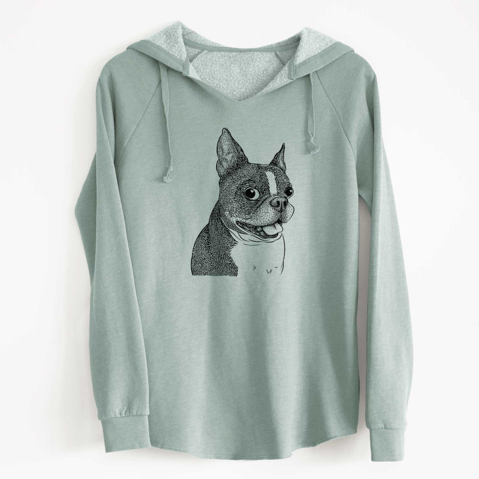 Bare Ralphie the Boston Terrier - Cali Wave Hooded Sweatshirt