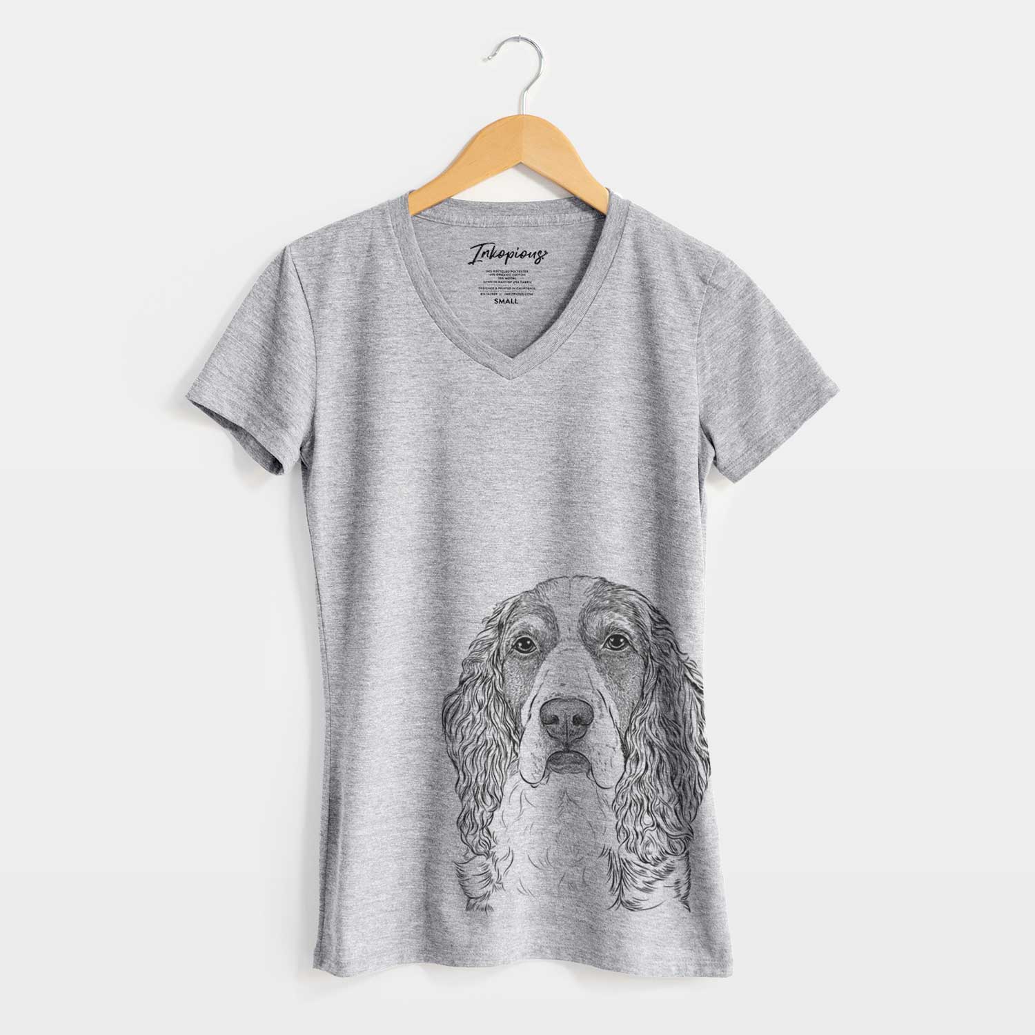 Bare Red the English Springer Spaniel - Women's V-neck Shirt