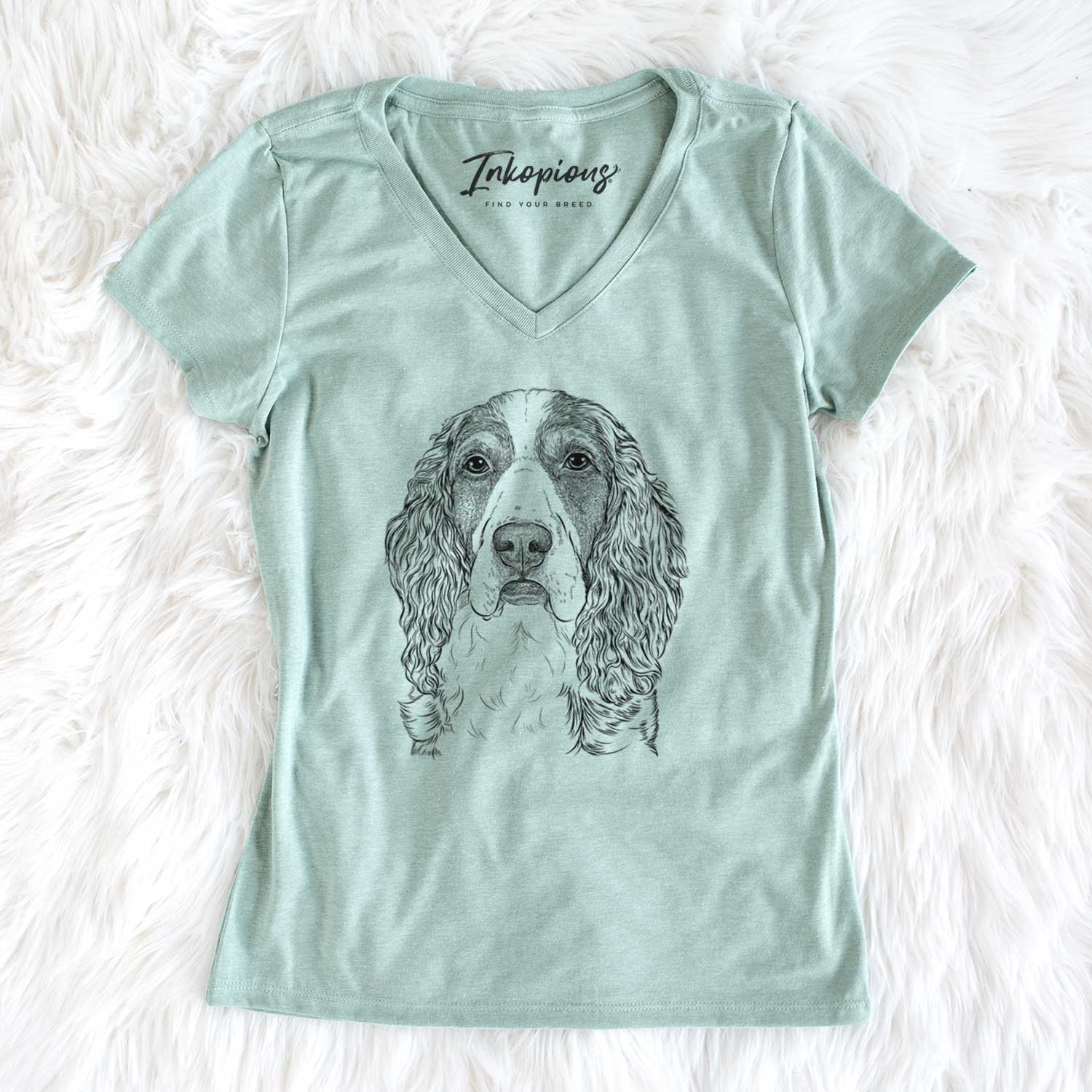 Bare Red the English Springer Spaniel - Women's V-neck Shirt
