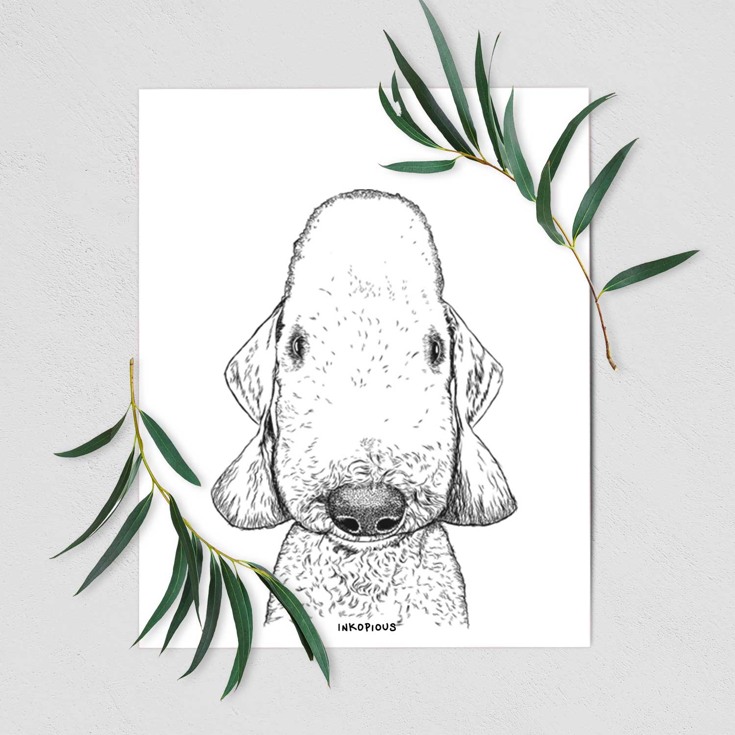 Remington the Bedlington Terrier Art Print